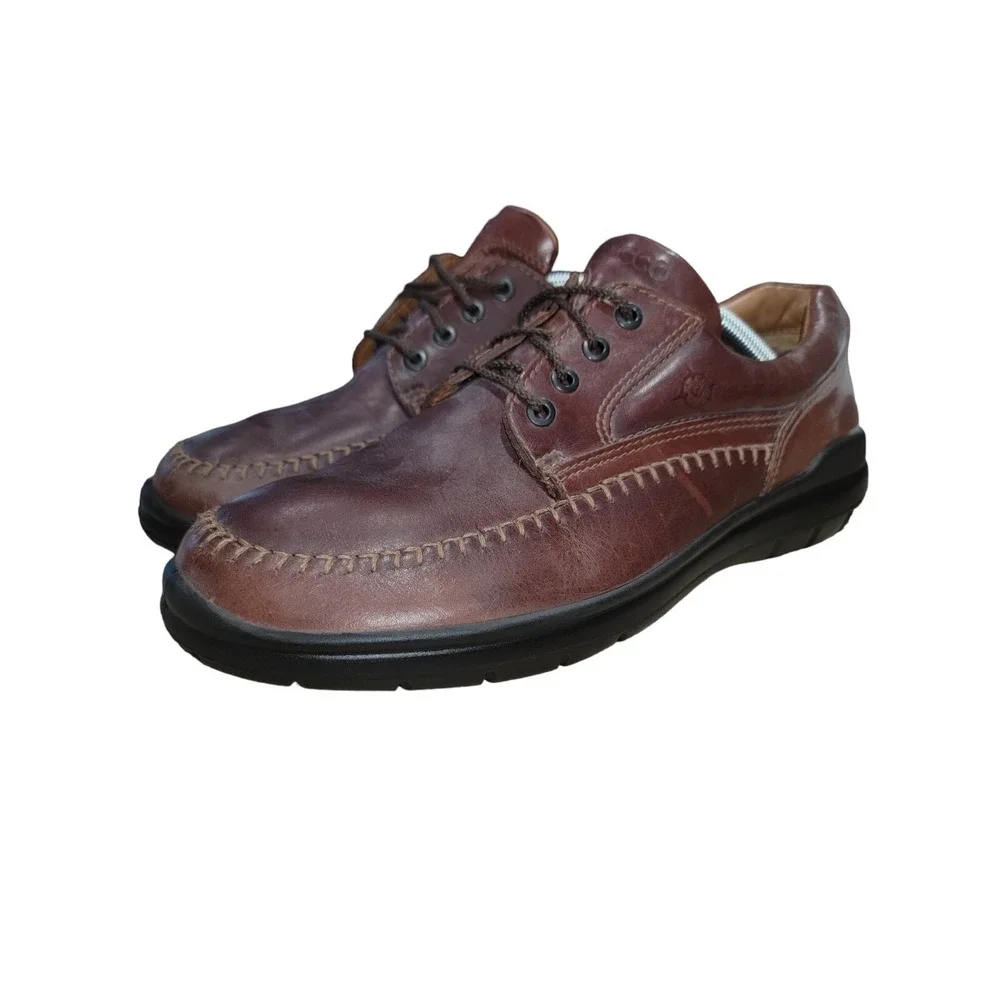 ECCO Seawalker‎ Men's Shoes Brown Leather Runner Oxford Sz EU 44/US 10.5